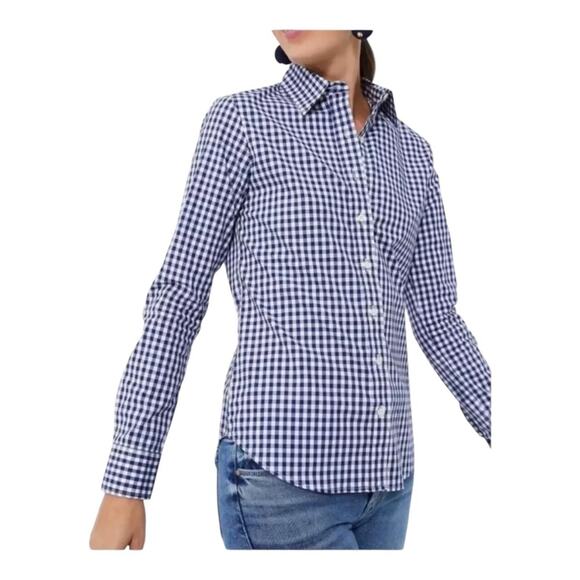 UNTUCKit NWT Women’s Belleza Button Up Dress Shirt Blue Buffalo Plaid Size 8 - Picture 13 of 13